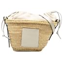 Beige LOEWE Raffia Anagram Basket Drawstring Bag - Loewe