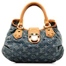 Blaue Louis Vuitton Monogram Denim Pleaty Handtasche
