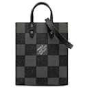 Schwarze Louis Vuitton Damier Checkerboard Sac Plat XS Umhängetasche 