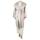 Neutral cashmere hooded coat - size UK 12 - Max Mara