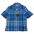 Camicia Burberry Tierney in seta, colore "Vivid Blue"