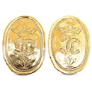 Chanel Gold CC Crown Clip On Earrings