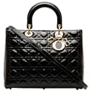 Dior Black Large Patent Cannage Lady Dior
