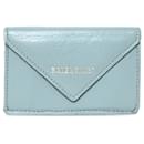 Balenciaga Blue Mini Papier Leather Compact Wallet