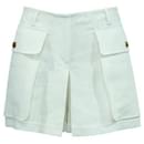 HERMÈS Pantalón corto de lino color crema / falda pantalón - Hermès