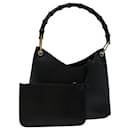 GUCCI Bamboo Shoulder Bag Leather Black 001 1998 1883 Auth ep3644 - Gucci