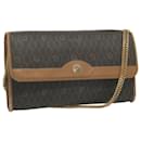 Christian Dior Honeycomb Canvas Chain Shoulder Bag PVC Black Auth yk11202