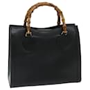 GUCCI Bamboo Hand Bag Leather Black 002 0260 Auth yk11027 - Gucci