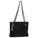 BALLY Quilted Chain Shoulder Bag Leather Black Auth ac2821 - Bally