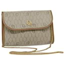 Christian Dior Honeycomb Canvas Chain Shoulder Bag PVC Beige Auth am5929