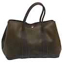 HERMES Garden Party MM Tote Bag Coated Canvas Brown Auth bs11174 - Hermès