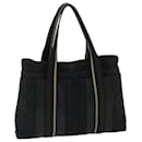 HERMES Toroca Horizontal MM Tote Bag Canvas Black Auth hk1118 - Hermès