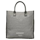 Leather-Trimmed Logo Canvas Tote Bag - Burberry