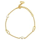 Pulsera de cadena con perlas y logo - Dior