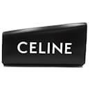 Celine Clutch assimétrica com logotipo de couro - Céline