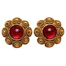 Red Gripoix Clip On Earrings - Chanel