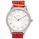 Schlanke d'Hermès-Uhr mit Diamantlünette