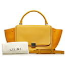 Leather & Suede Trapeze Handbag - Céline