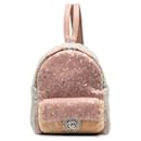 Mini mochila de lantejoulas cascata de couro - Chanel