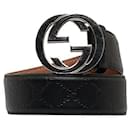 Cintura in vita con doppia G intrecciata con firma GG - Gucci