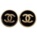 Boucles d'oreilles à clip rondes CC - Chanel