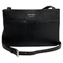 Saffiano Lux Double Pocket Crossbody Bag - Prada