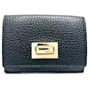 Black Fendi Peekaboo Leather Small Wallet