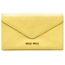 Yellow Miu Miu Envelope Flap Long Wallet