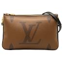 Brown Louis Vuitton Monogram Giant Reverse lined Zip Pochette Crossbody Bag