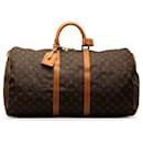 Keepall marron à monogramme Louis Vuitton 55 Sac de voyage