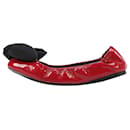 Prada Zapatos planos de ballet con lazo negro y charol rojo Talla 36.5