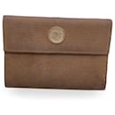 Fendi Vintage Beige Perforated Leather Wallet - Fendissime
