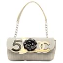 Chanel Gray Camellia CC Choco Bar No. 5 Shoulder Bag