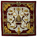 Sciarpa di seta Hermes rossa Etriers - Hermès