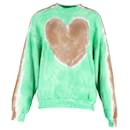 Acne Studios Heart Tie-Dye Sweatshirt in Green Organic Cotton