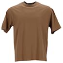 T-shirt con logo ricamato Balenciaga in cotone marrone