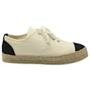 Chanel Riviera Espadrille Sneakers in White Canvas