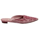 Manolo Blahnik Ruby Pointed-Toe Mules in Pink Velvet
