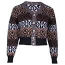 Chanel Patterned Buttoned Cardigan in Brown Wool