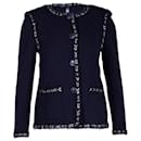 Jaqueta de noite Chanel com botões em lã azul marinho