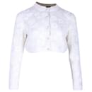 Chanel Embroidered Cropped Cardigan in Cream Cashmere