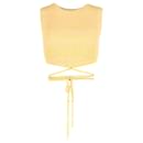 Christopher Esber Wrap-Tie Knit Crop Top in Yellow Viscose - Autre Marque