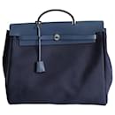 Hermès Unisex Herbag Handtasche aus blauem Canvas