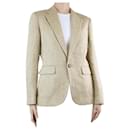 Neutral single-buttoned linen blazer - size UK 10 - Ralph Lauren
