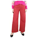 Red high-waisted wide-leg trousers - size UK 12 - G. Kero