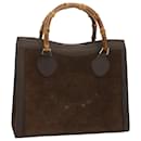 GUCCI Bamboo Tote Bag Suede Brown 002 1186 0260 Auth ep3687 - Gucci