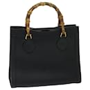 GUCCI Bamboo Tote Bag Leder Schwarz Auth ep3669 - Gucci