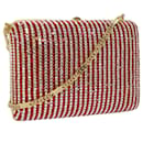 GUCCI Rhinestone Chain Shoulder Bag Red Auth 68521A - Gucci