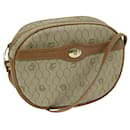Christian Dior Honeycomb Canvas Shoulder Bag PVC Leather Beige Auth ar11540
