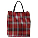 BURBERRY Nova Check Hand Bag Nylon Red Auth bs12551 - Burberry